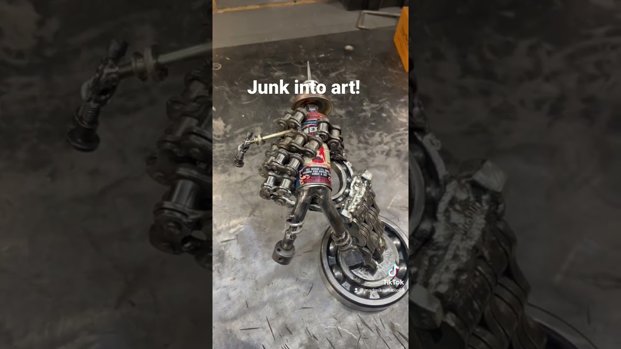 Rebuilding scrap metal into robots! #welding #scrap #metal #reimagined #robot #art #follow #like