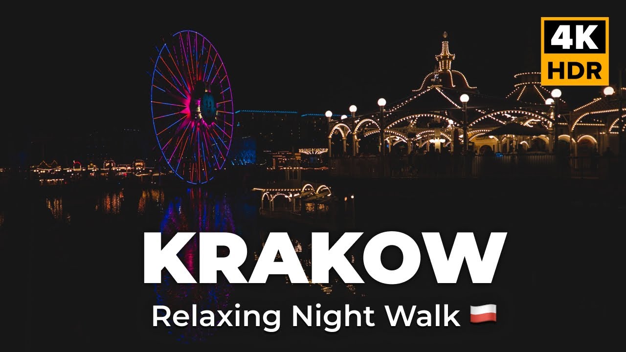 🇵🇱Relaxing Night Walk in Krakow, City Center, Poland [4K HDR]