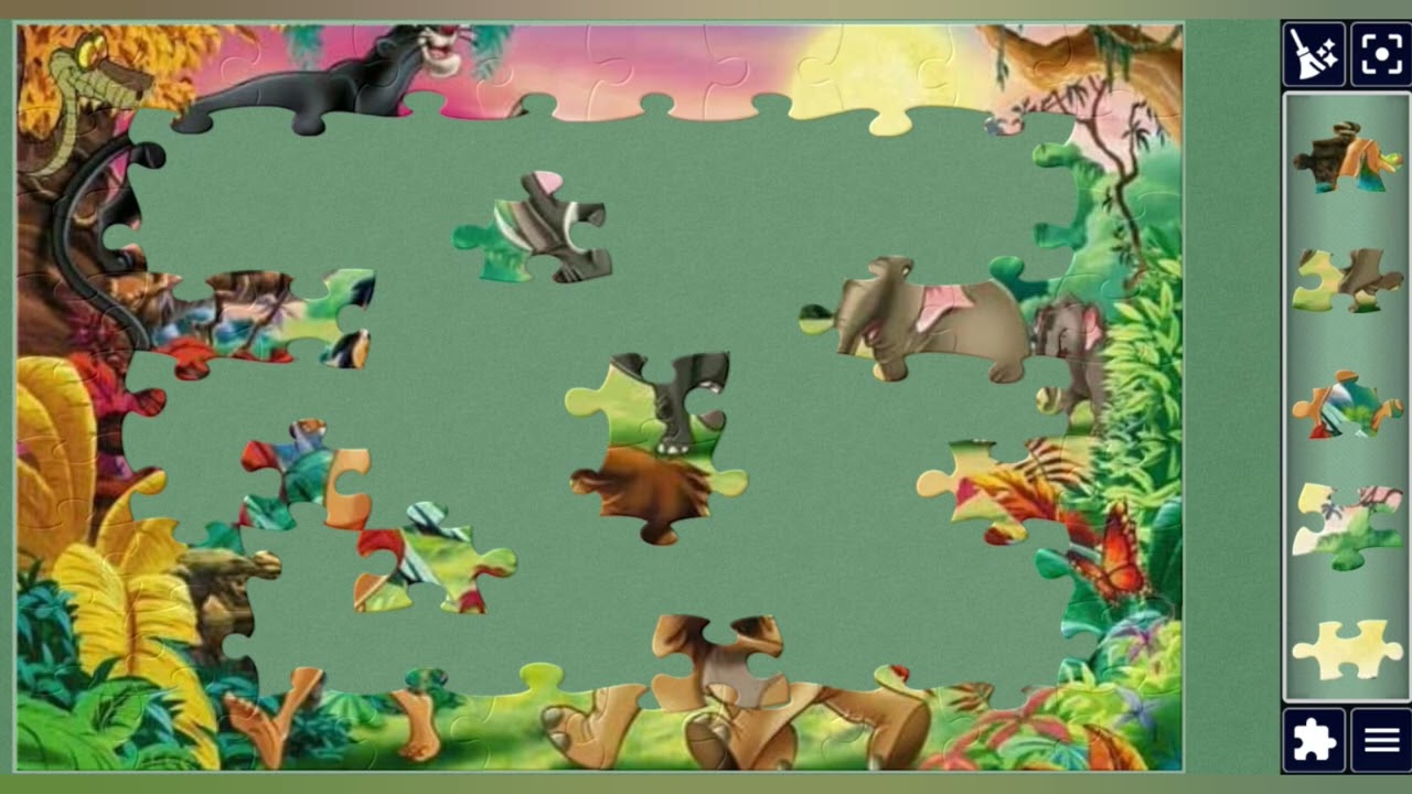Little Tarzan & Jungle Buddies🧑🏾‍🦲🥀🍄🦁🐍🧩//@jigsawart4512