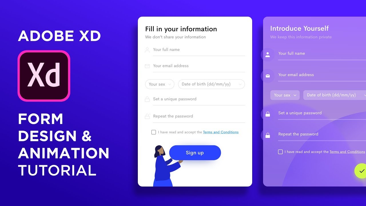 Form UI Design and Animations in Adobe Xd | Auto Animate | Design Weekly