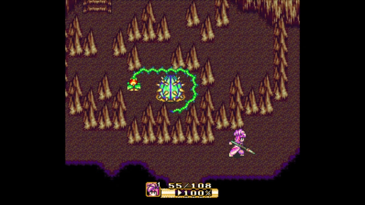 Secret of Mana (SNES) - Gaia's Navel - Tropicallo boss battle [No Commentary]
