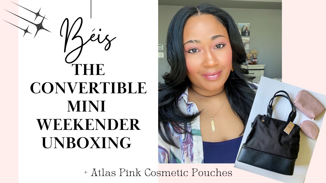 Beis The Convertible Mini Weekender + Atlas Pink Cosmetic Pouch Set, First Impressions and Unboxing
