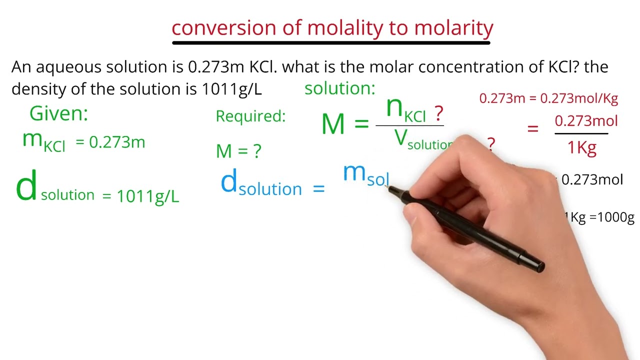 cconvert molality to molarity