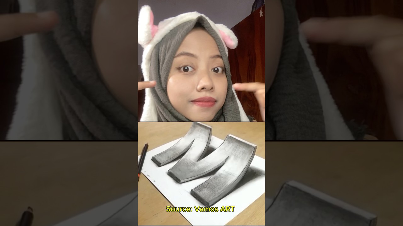 Cara gambar huruf 3D melengkung 😲 #art #drawing #drawingtutorial #howtodraw #dqueenarts