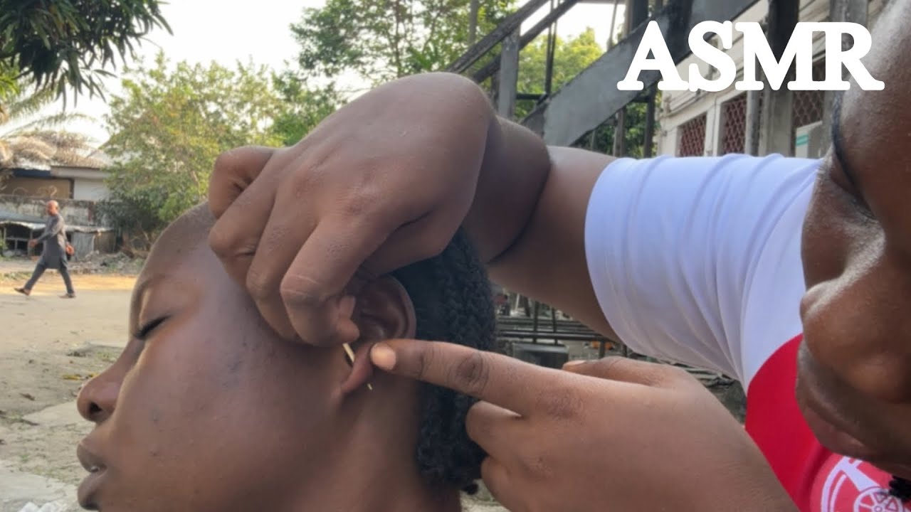 ASMR✨SATISFYING EVENING OUTDOOR DEEP EAR CLEANING 