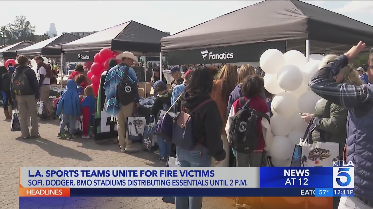 Los Angeles County stadiums host food, supply drives for fire victims