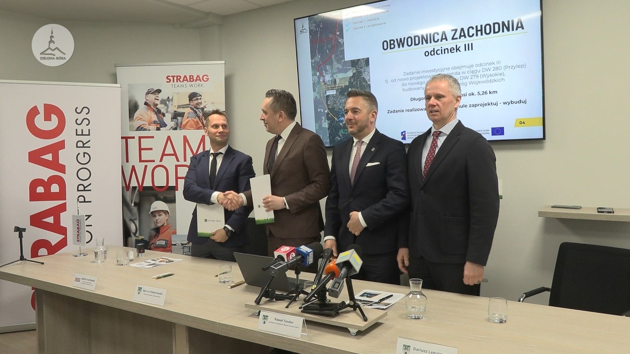 Konferencja prasowa w urzędzie miasta - Budowa Zachodniej Obwodnicy Zielonej Góry