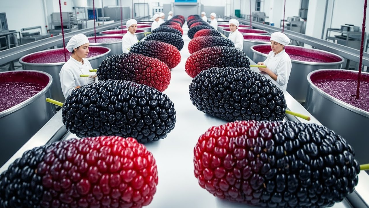 Inside a Modern Mulberry Processing Factory Turning Fresh Mulberries into Juice and Concentrate