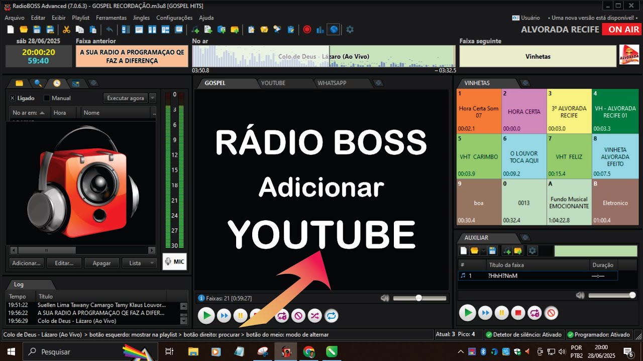 RADIO BOSS Adicionar YOUTUBE