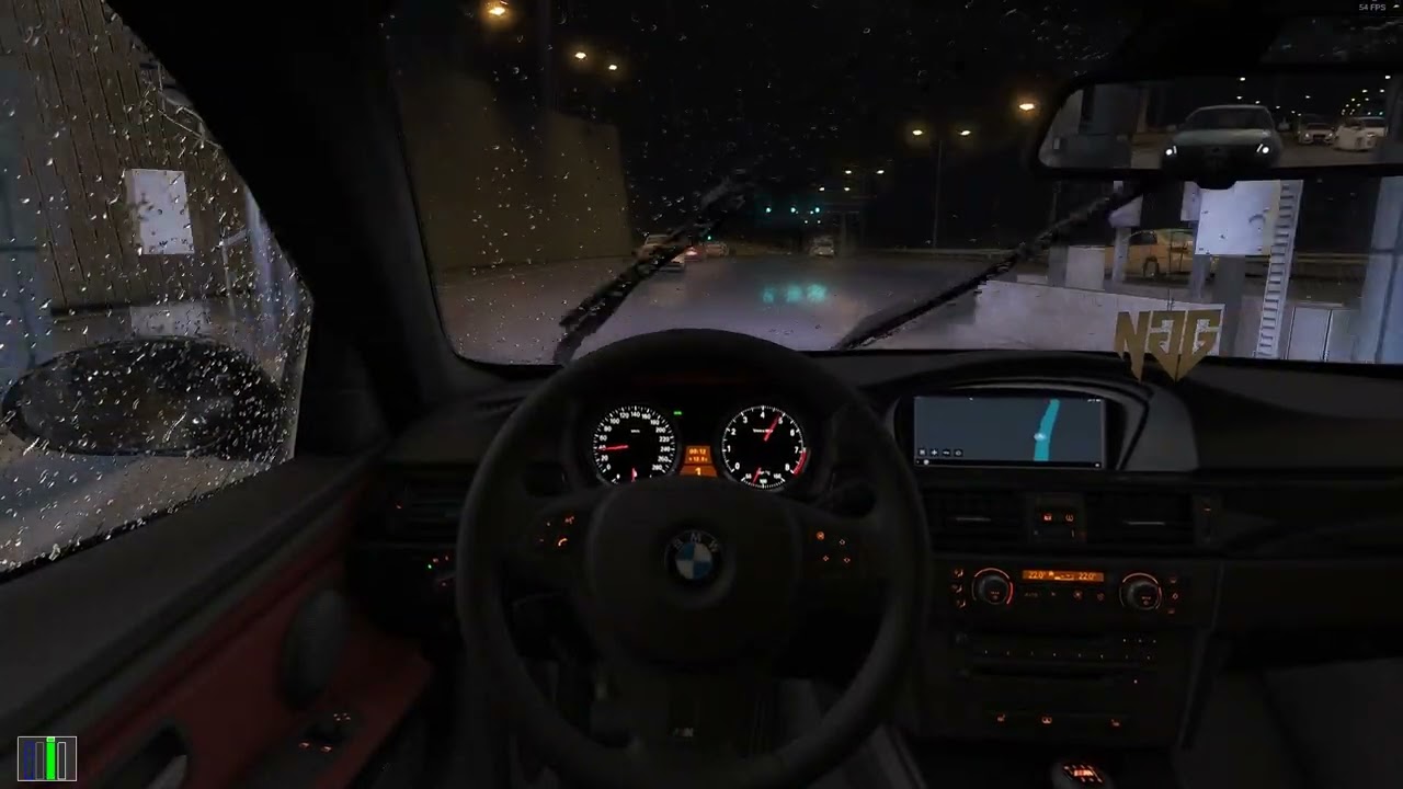 Assetto Corsa Yağmurlu Gece Gezinti