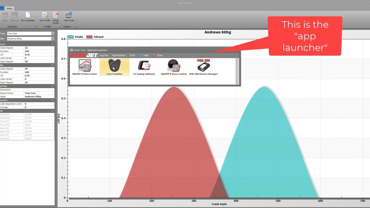 Dynojet Power Core Software Suite - Cam Cruncher Utility