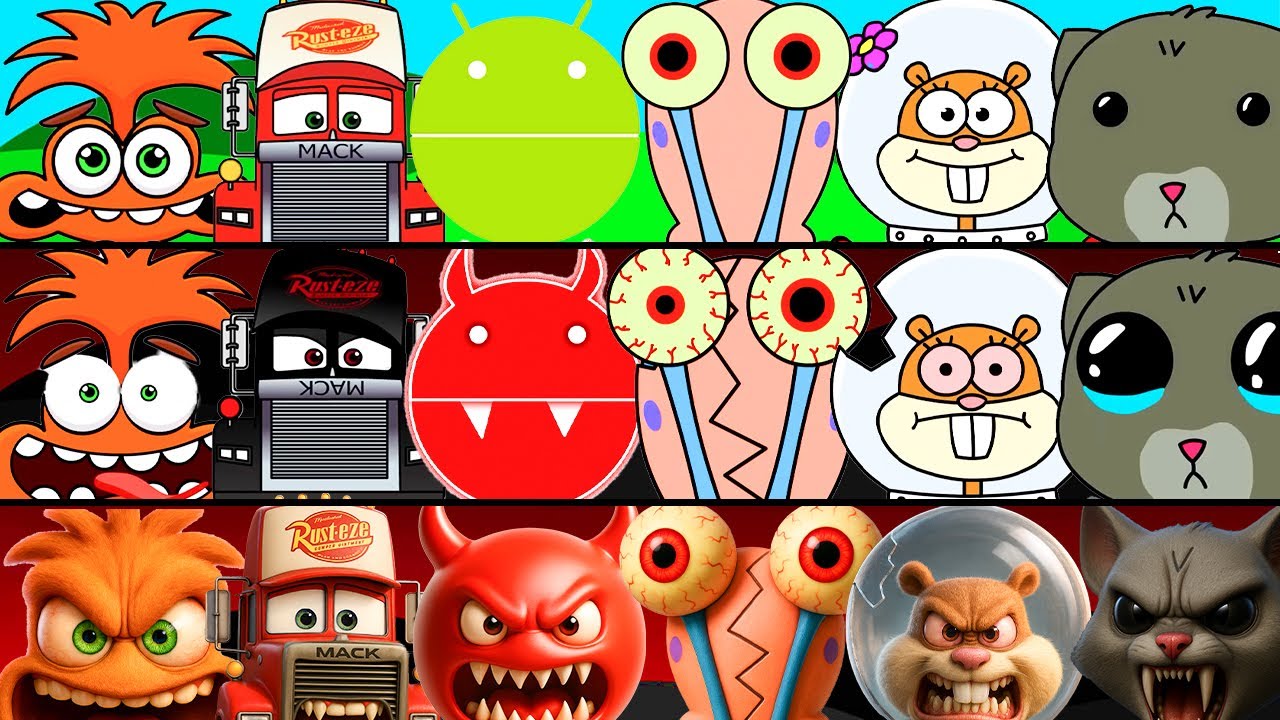 Incredibox Sprunki OC Phase 1 to Phase 3 Android, Anxiety, Sandy Cheeks, Quicky, Kinger, KFC