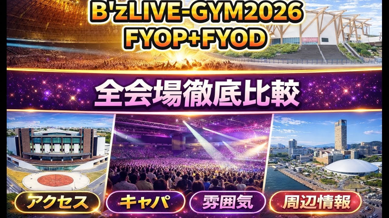 B'zLIVE-GYM2026 FYOP+ FYOD 全会場特徴を比べてみた！
