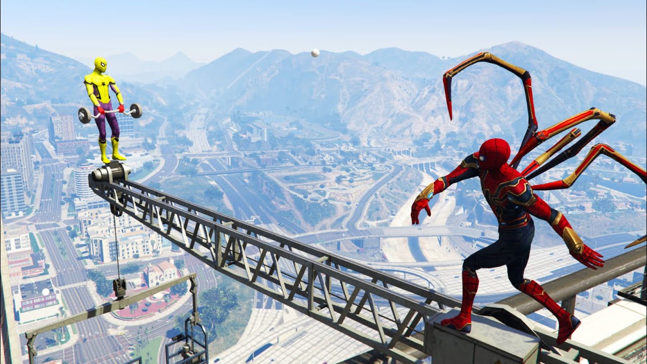 GTA 5 Funny Ragdolls Iron Spiderman & SPIDERMAN Jumps/Fails (Euphoria Physics) Gta 5 gameplay
