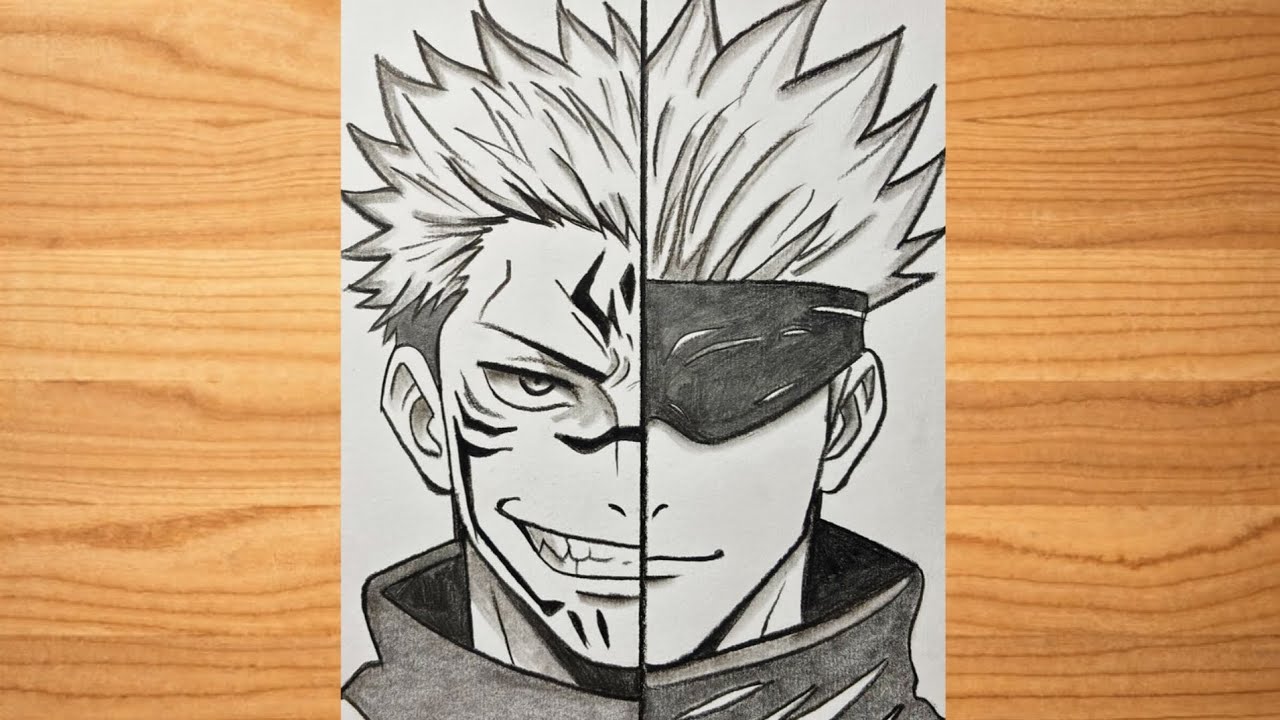 Easy Anime Drawing || How to Draw Gojo And Sakuna || Gojo And Sakuna Drawing Tutorial for beginners