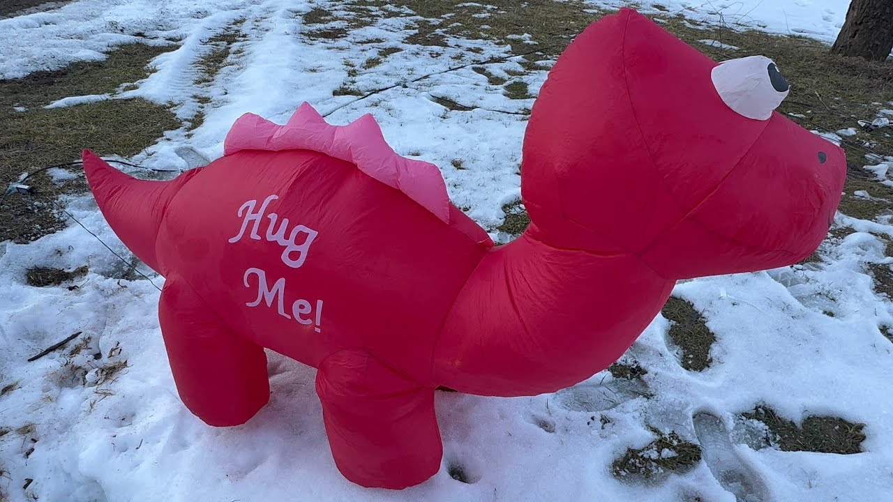 Air characters “hug me” inflatable valentines dinosaur 