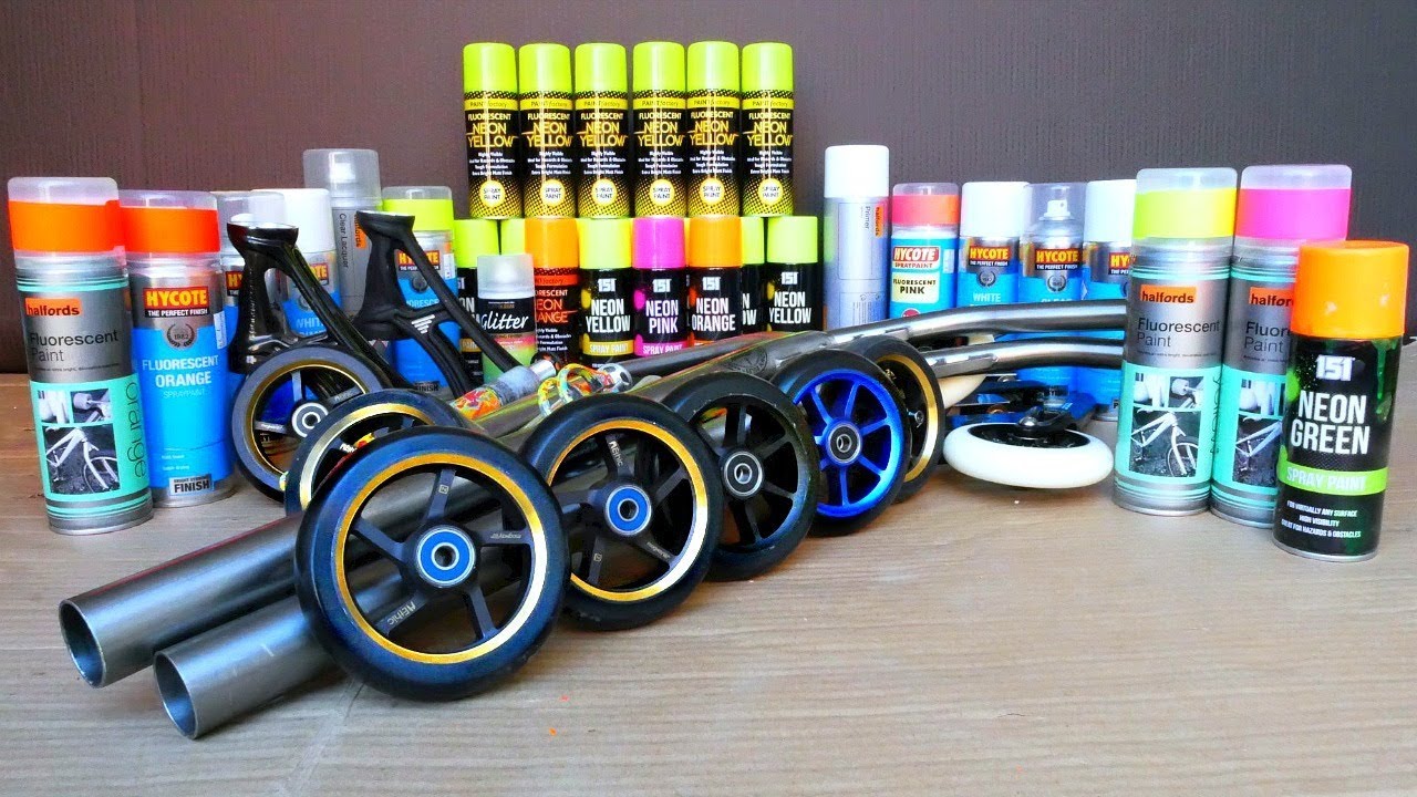 SPRAY PAINTING MY BRAND NEW PRO SCOOTER PARTS!