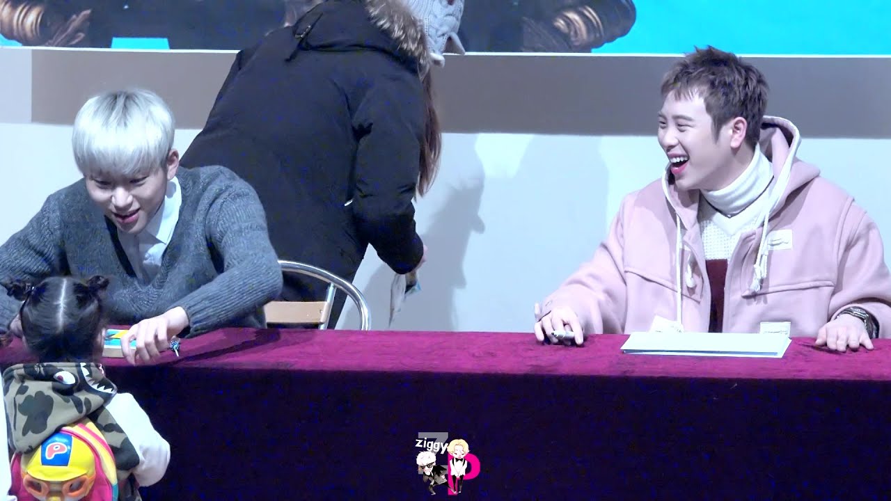 151227 애기보고 뒤로 넘어가는 / 화관쓴 피오 지코 직캠 @ 건대 반디앤루니스 팬 싸인회 P.O + ZICO fancam