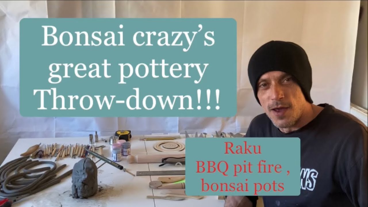 Raku pit fired bonsai pots, pt 1 BBQ pottery, coiled pot @Bonsaicrazy #bonsai