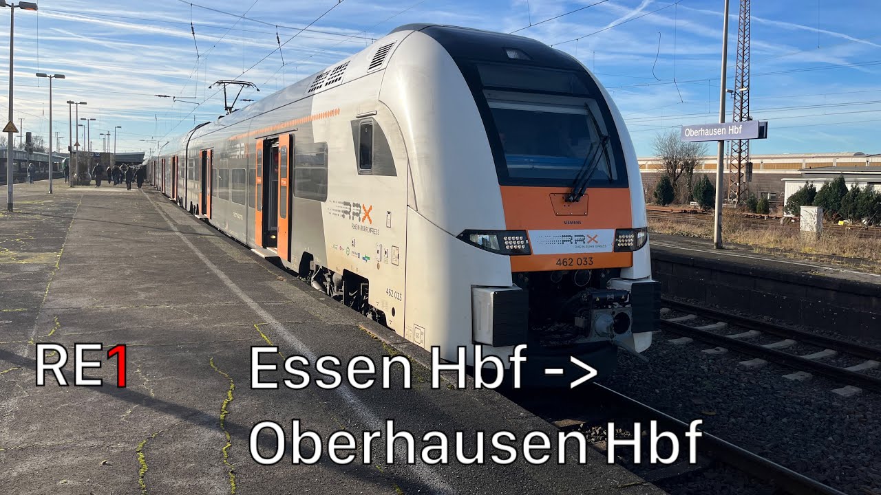 Die Mitfahrt mit dem RE1 von Essen Hbf bis Oberhausen Hbf