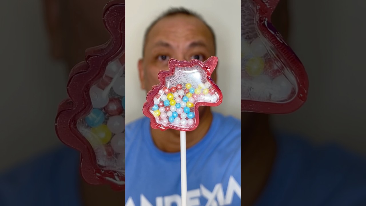 👂ASMR CANDY MASTER 5D ART LOLLIPOP CANDY &ldquo;UNICORN&rdquo; WITH CANDY BEADS EATING SOUNDS👂#shorts #asmr