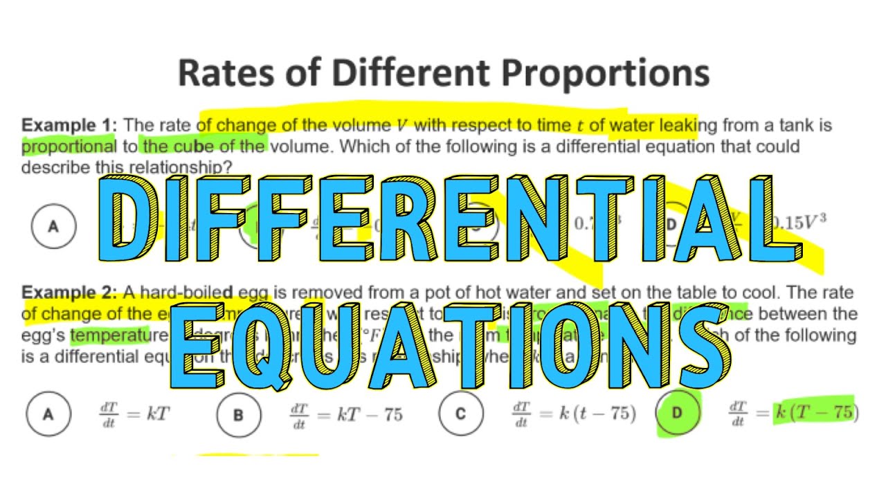 Differential Equations Multiple Choice