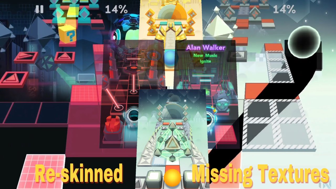 Rolling Sky Level 17 Cube & Bonus Level 5 Matrix • Missing Textures vs Ignite/Laser's Themes