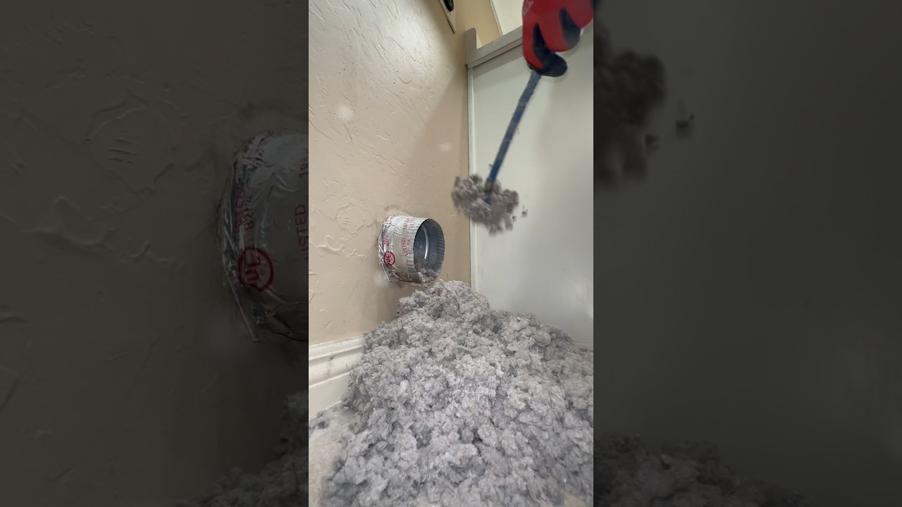 First dryer vent cleaning since 2004. 20 years of lint! #oddlysatisfying #dryerventcleaning #asmr