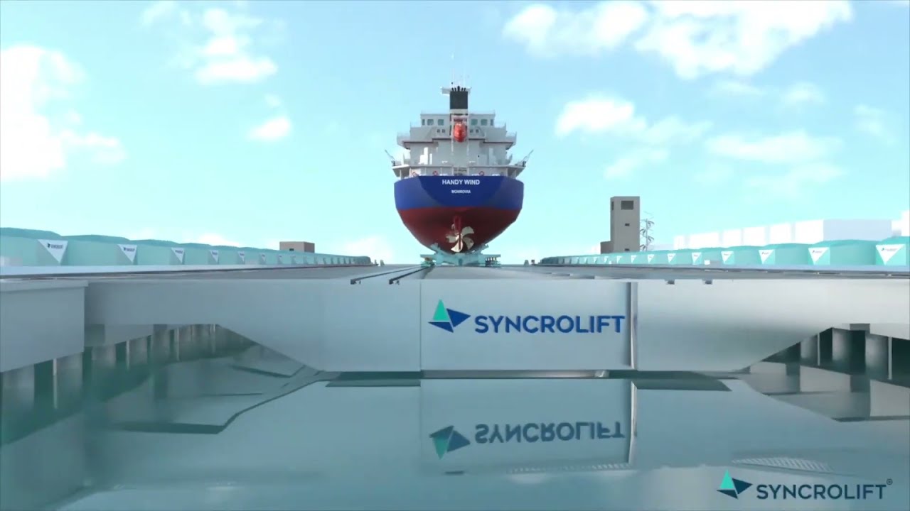 Syncrolift&reg;   a unique method for lifting ships