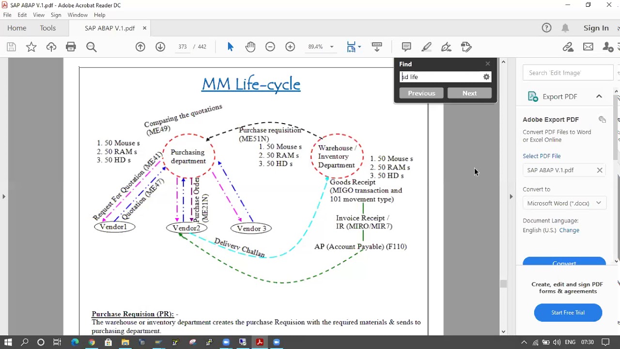 70_2 Debug SF, SD, MM flows
