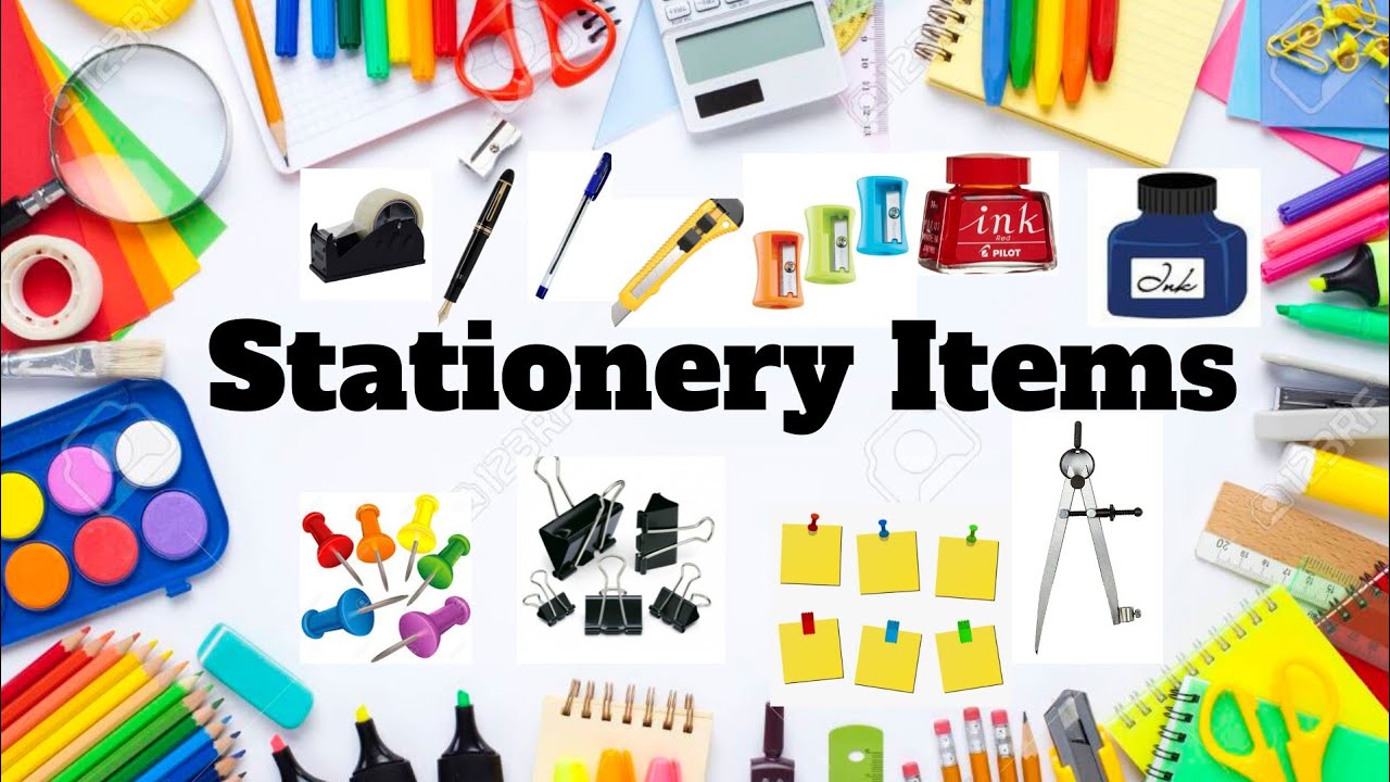 Stationery item Names/ Stationery item Names for kids/ Stationery items Name in English with Picture