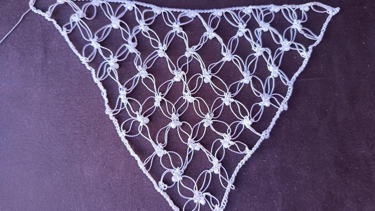 Velo o chal tejido en punto espuma de mar #crochet #tejedoras 