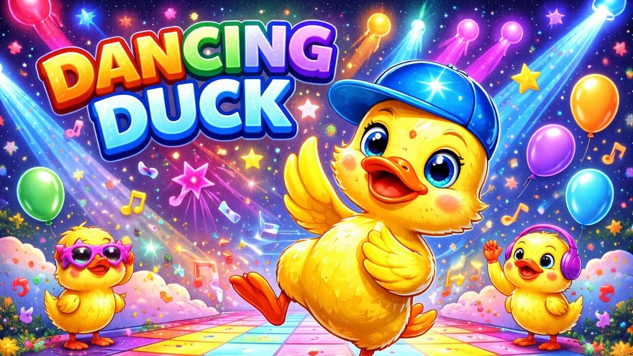 Dancing Duck 🦆 | Waddle Waddle Dance Song 🎵 | Fun Nursery Rhyme for Kids#rhymes #kids 