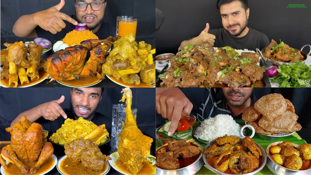 MUTTON CURRY EATING CHALLENGE, WHOLE CHICKEN CURRY,FISH CURRY,EGGS CURRY,TANDORI CHICKEN,EATING SHOW