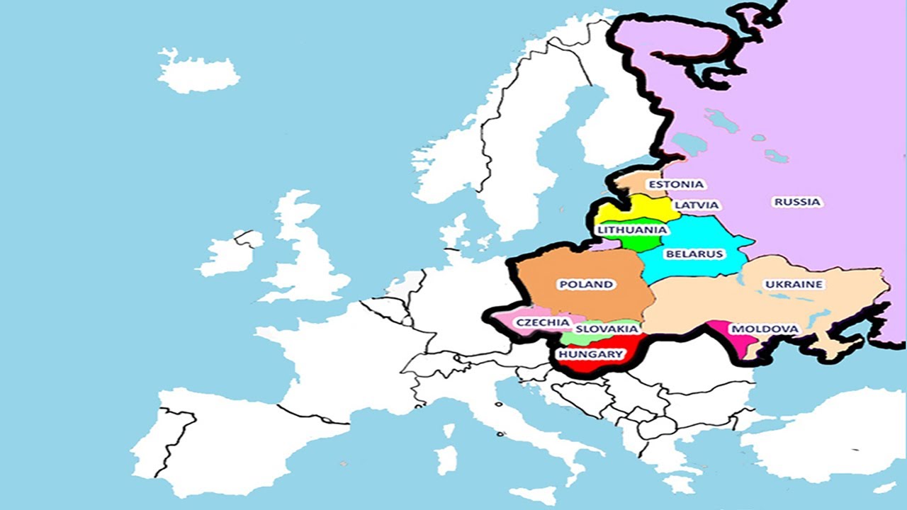 Европа, Восточная Европа &mdash; читайте карту, чтобы узнать страны и столицы