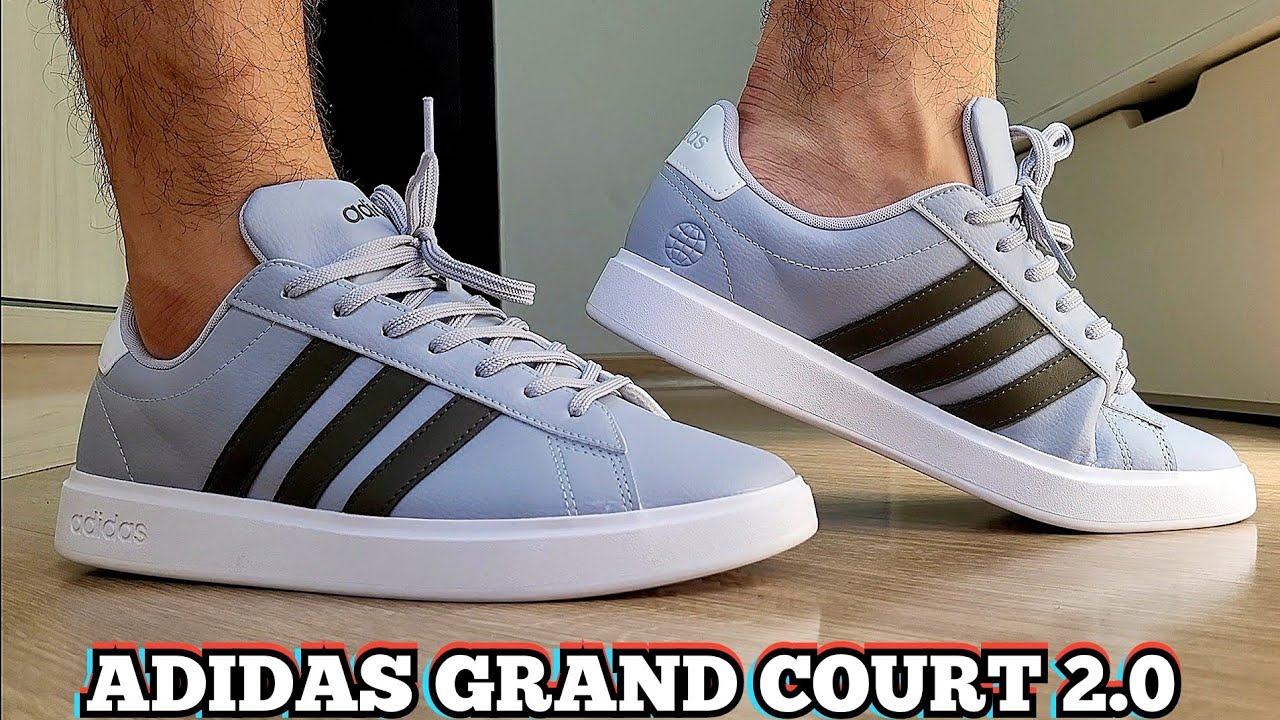 Review Tênis Adidas Grand Court 2.0 Cinza | Comprado Na Netshoes | Demonstração No Pé | On Feet