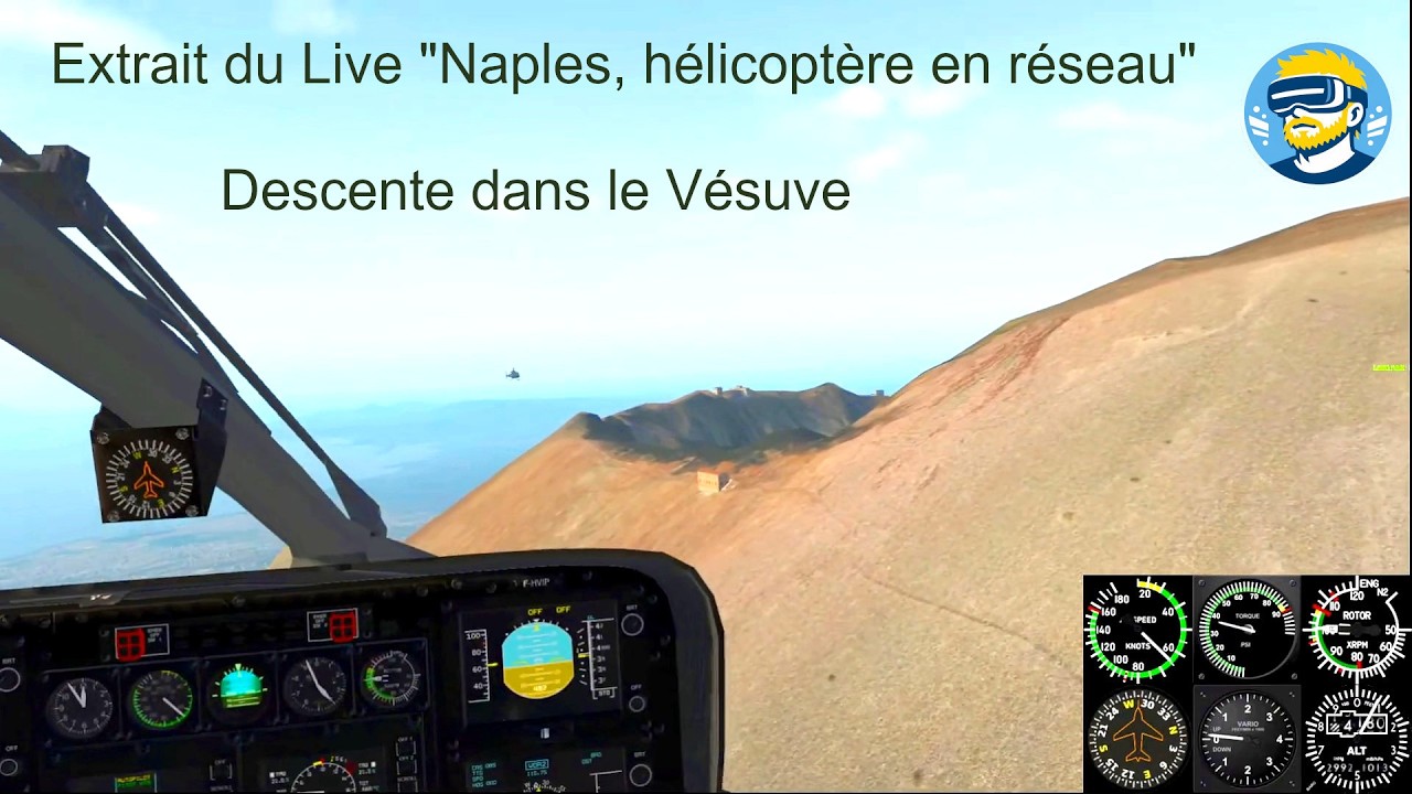Extrait Live Naples - Descente dans le Vésuve en hélico (VR - réseau)