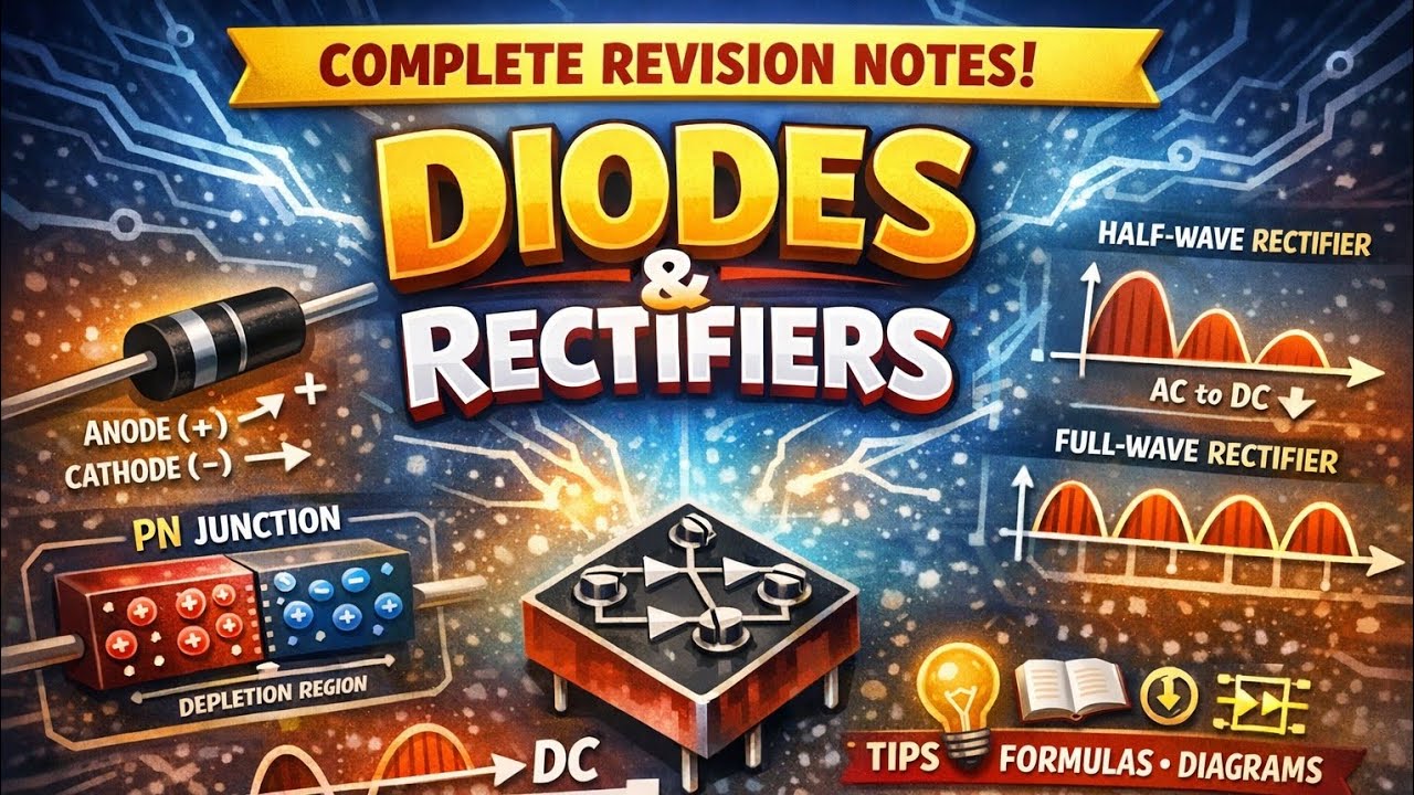 Diode & Rectifiers Revision in One Shot | PN Junction, Half & Full Wave Rectifier |Diode Family 