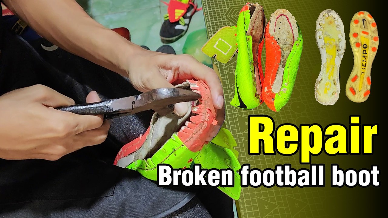 Replacing soles of Nike Football Shoe #replace #nikefootball #howtorepair