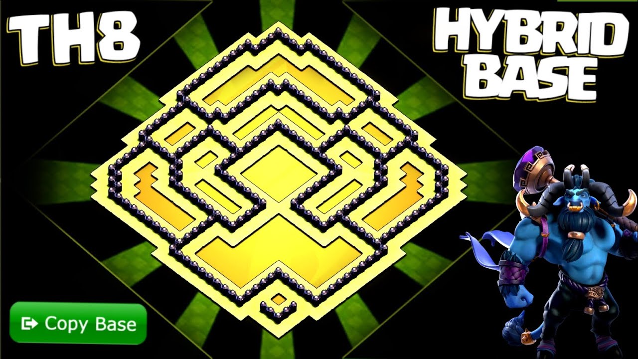 TH8 Trophy & Farming Base Design 2026 - Hybrid Defense for Loot and Trophies! Clash of Clans