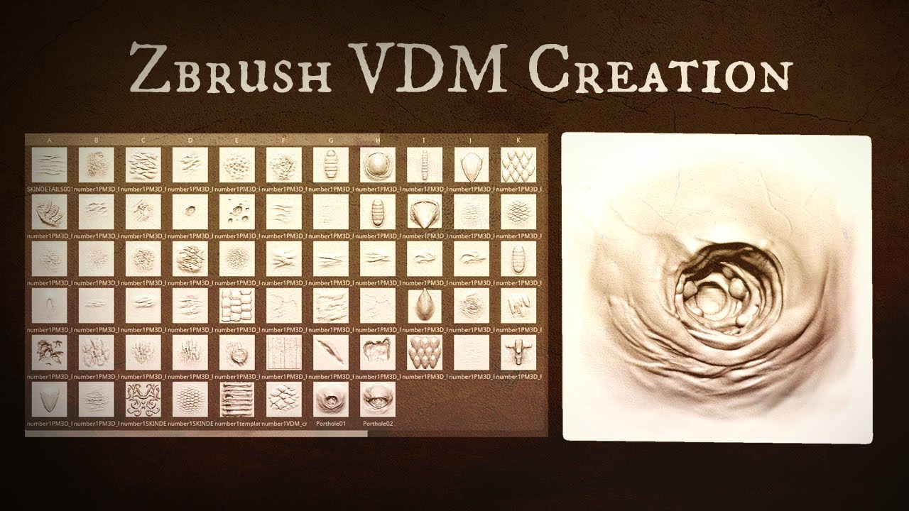 Zbrush VDM Creation - 3D Alphas for Character Design