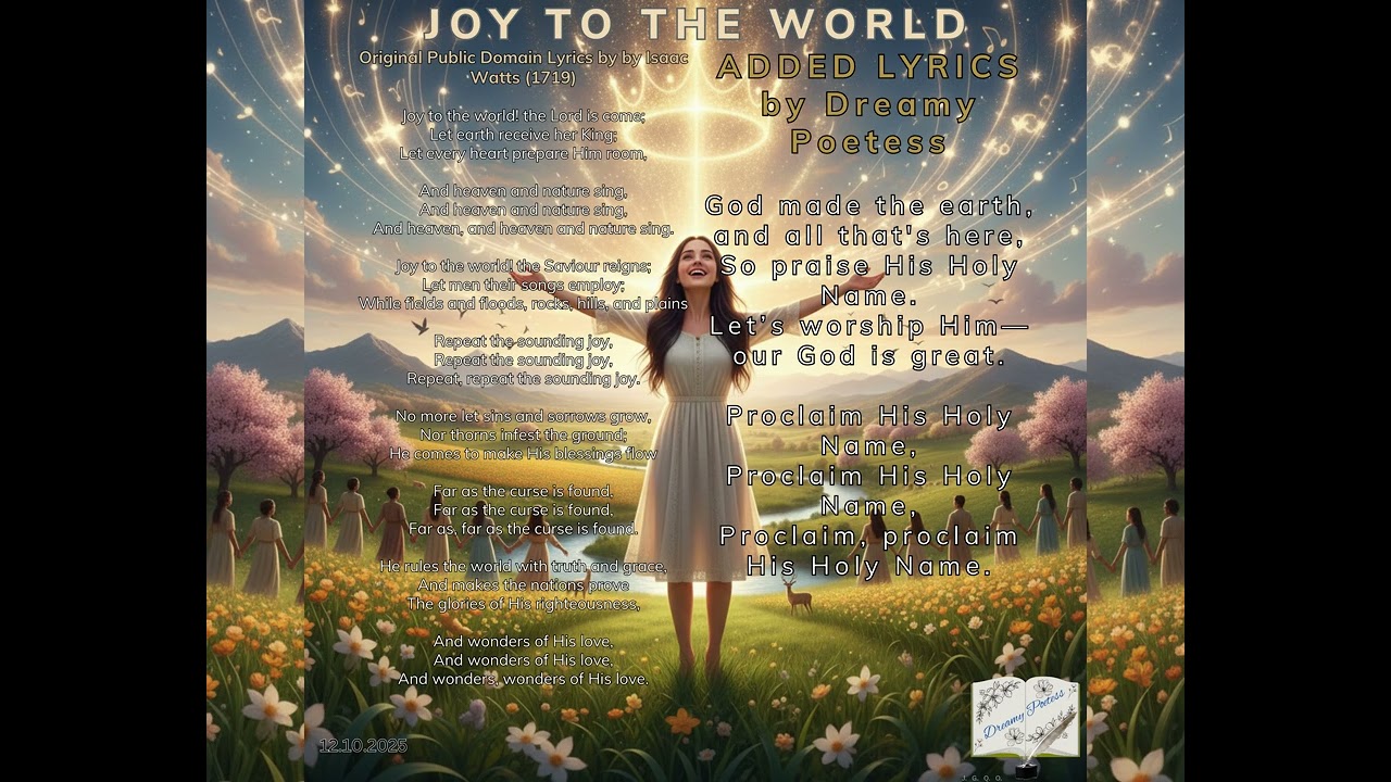 Dreamy Poetess – JOY TO THE WORLD - Second Creative Version - Isaac Watts 1719; Dreamy Poetess 2025