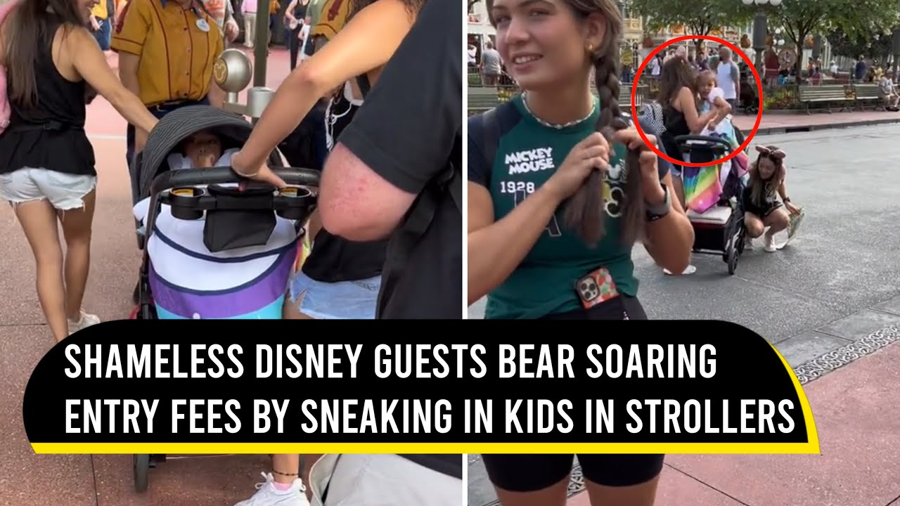 Shameless Disney guests beat soaring entry fees by sneaking in kids in strollers | Viral Video