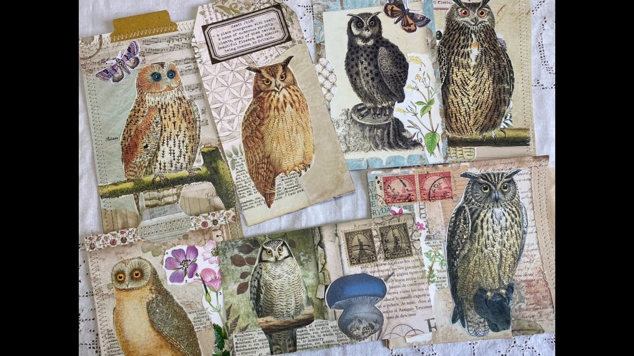 #The100DayProject | Day 88 : stash busting ephmera | Inspired by : owls