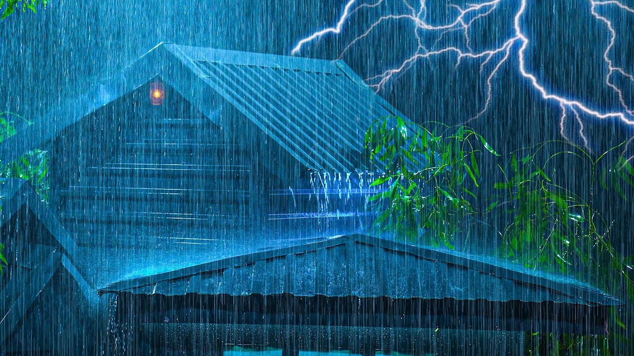Relaxing Heavy Rain & Rolling Thunder for Sleeping | Healing Stress & Insomnia in 3 Minutes