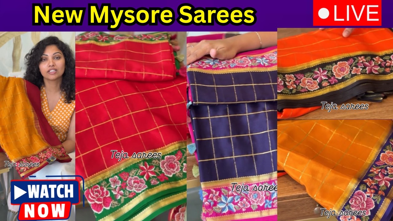 Pure Mysore silk sarees with pettitpoint works  | Teja Sarees @Bride Essentials #gadwal #gadwalsaress