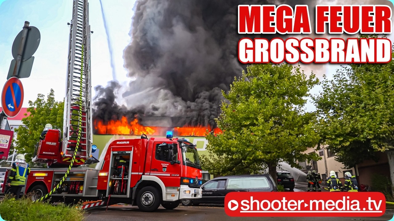 🔥🔥  MEGA FEUER - AUTOWERKSTATT in FLAMMEN  🔥🔥 | Großbrand im Gewerbegebiet WN