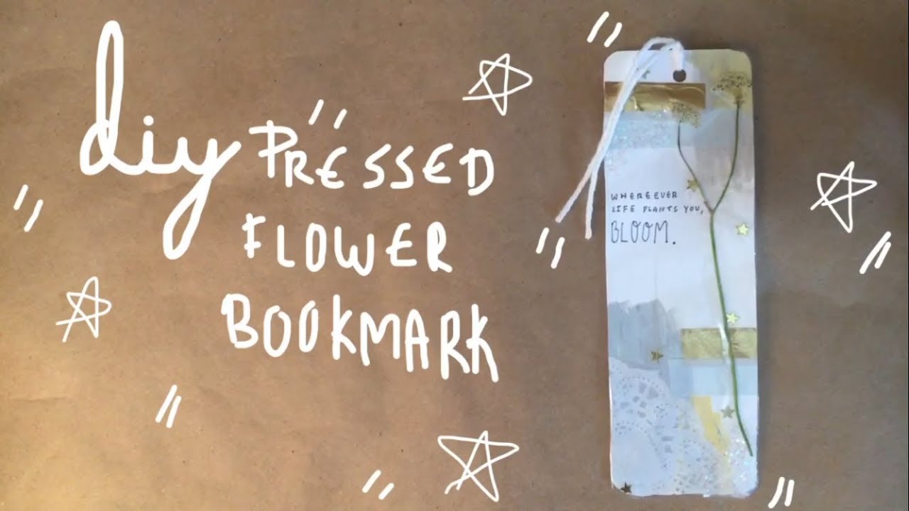 DIY pressed flower bookmark