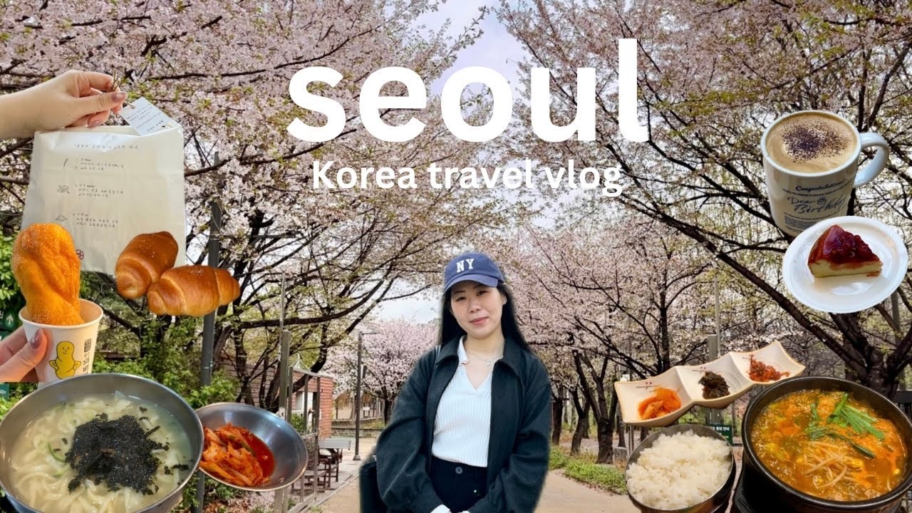 Seoul solo trip 🇰🇷 what i eat 😋, chasing cherry blossoms 🌸, visiting royal palaces & iconic spots