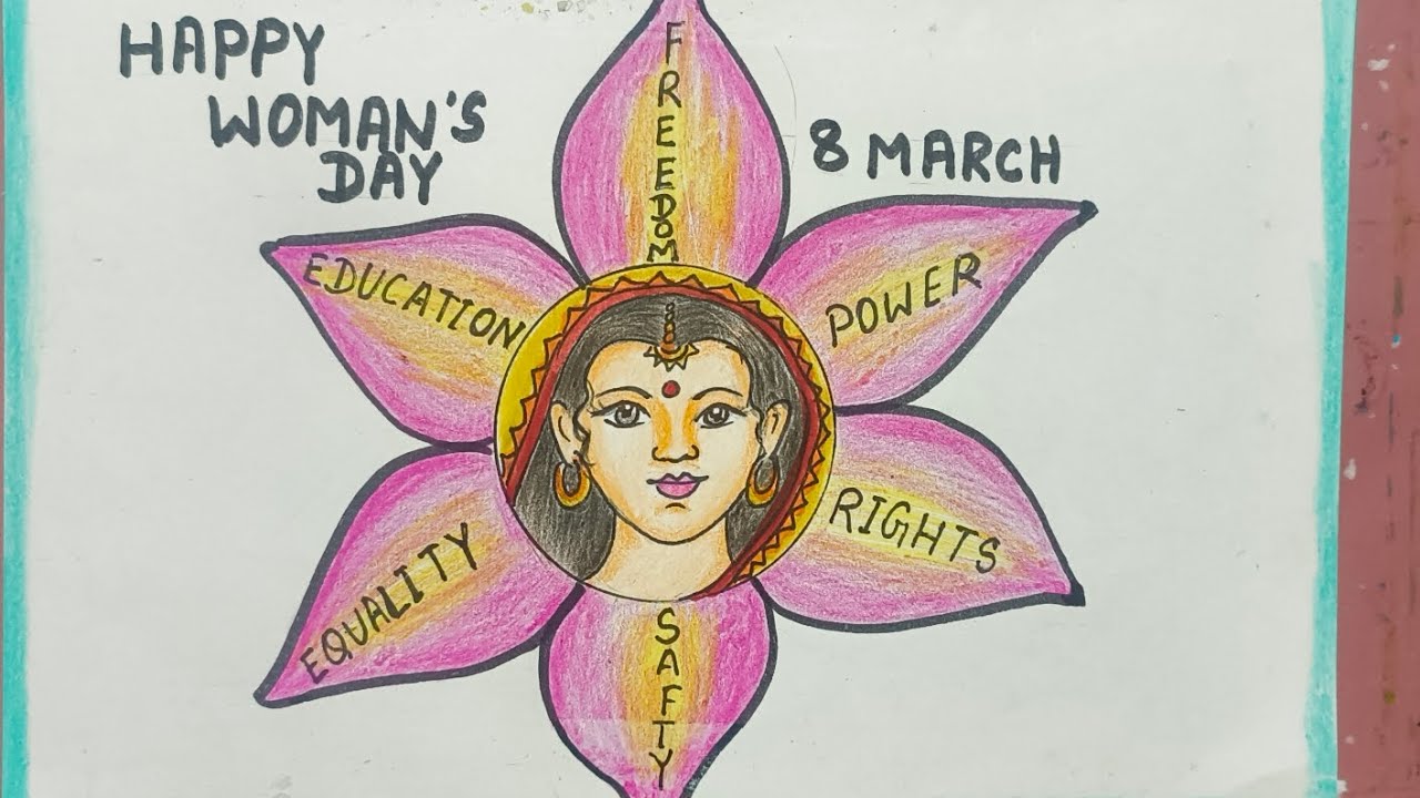 Women's day special drawing♀️|| ( Very Easy) step by step 